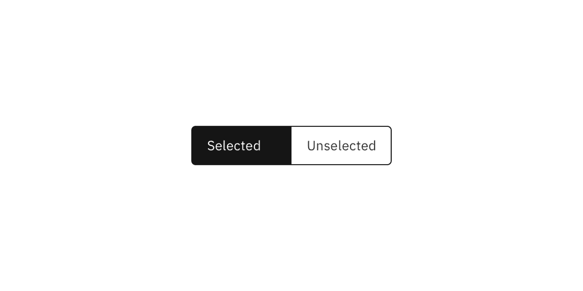 Selected and unselected content switcher states. Selected and unselected content switcher states.